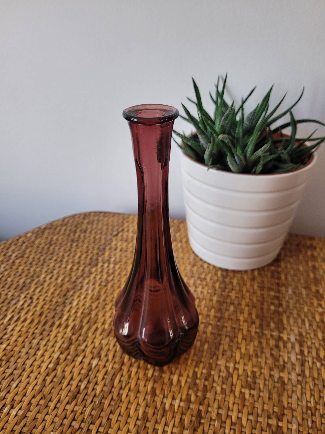 Small purple glass vase