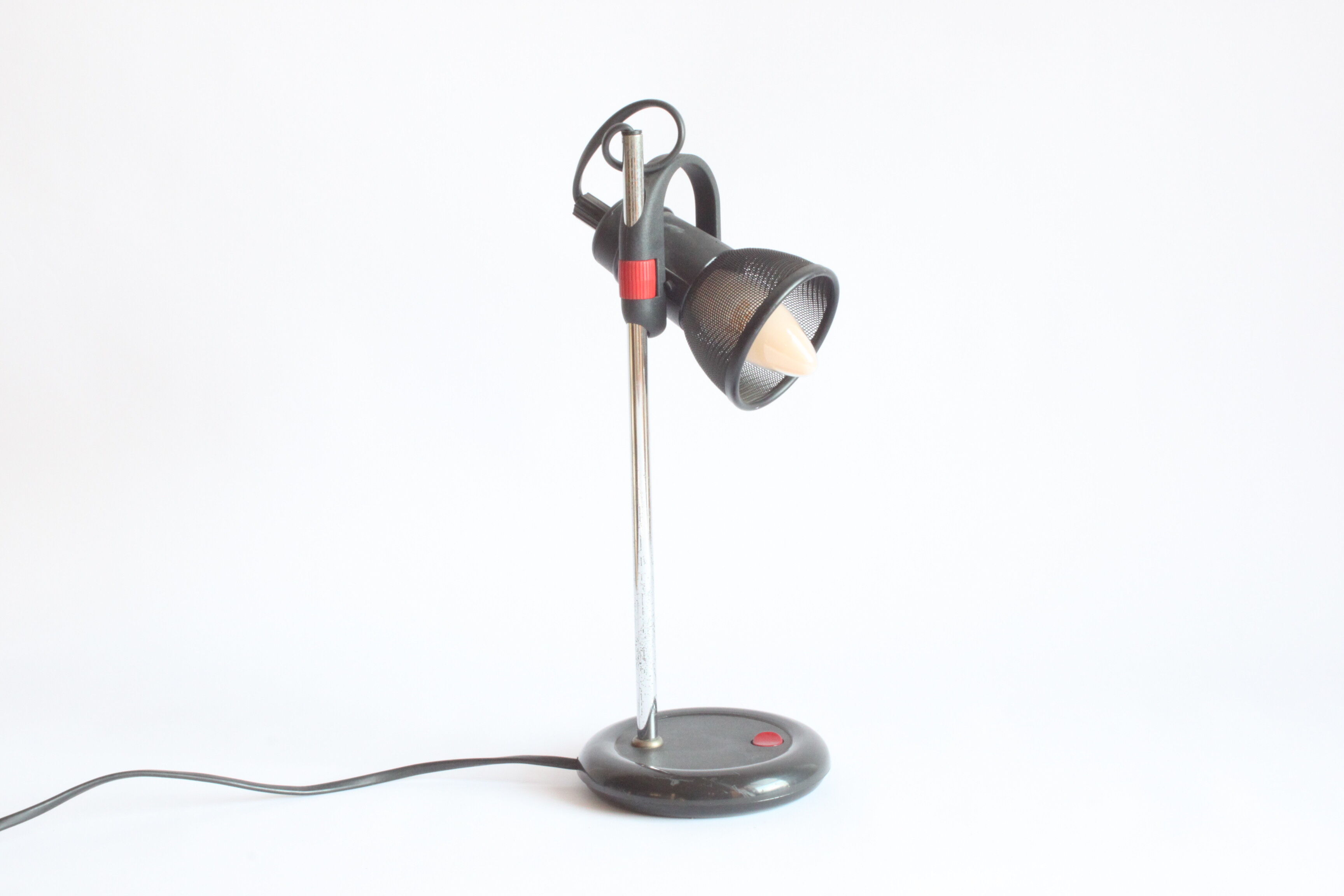 Black gauze nightlamp or bedside lamp, 1980