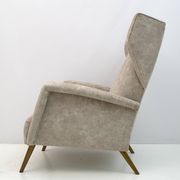 Pair of Gio Ponti Mid-Century Modern Italian Velvet "Alata" Lounge Chairs