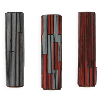 Vintage Pottery Mosaic Vases by W. Zimmermann for Ritter