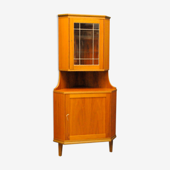 Teak corner display case - denmark