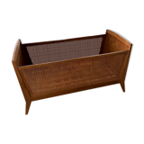 Baby cot in oak and caework