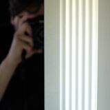 Vintage Square Glass Mirror, Italy 1970s.