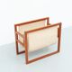 Teak & linen magazine rack by Henning Wind-Hansen for Sika Møbler, 1960s