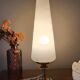 upcycled table lamp | white glass, vintage charm