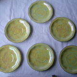 Art Deco style iridescent yellow porcelain coffee service