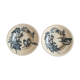 Hollow plates in faience iron earth birds and flowers 19th longwy