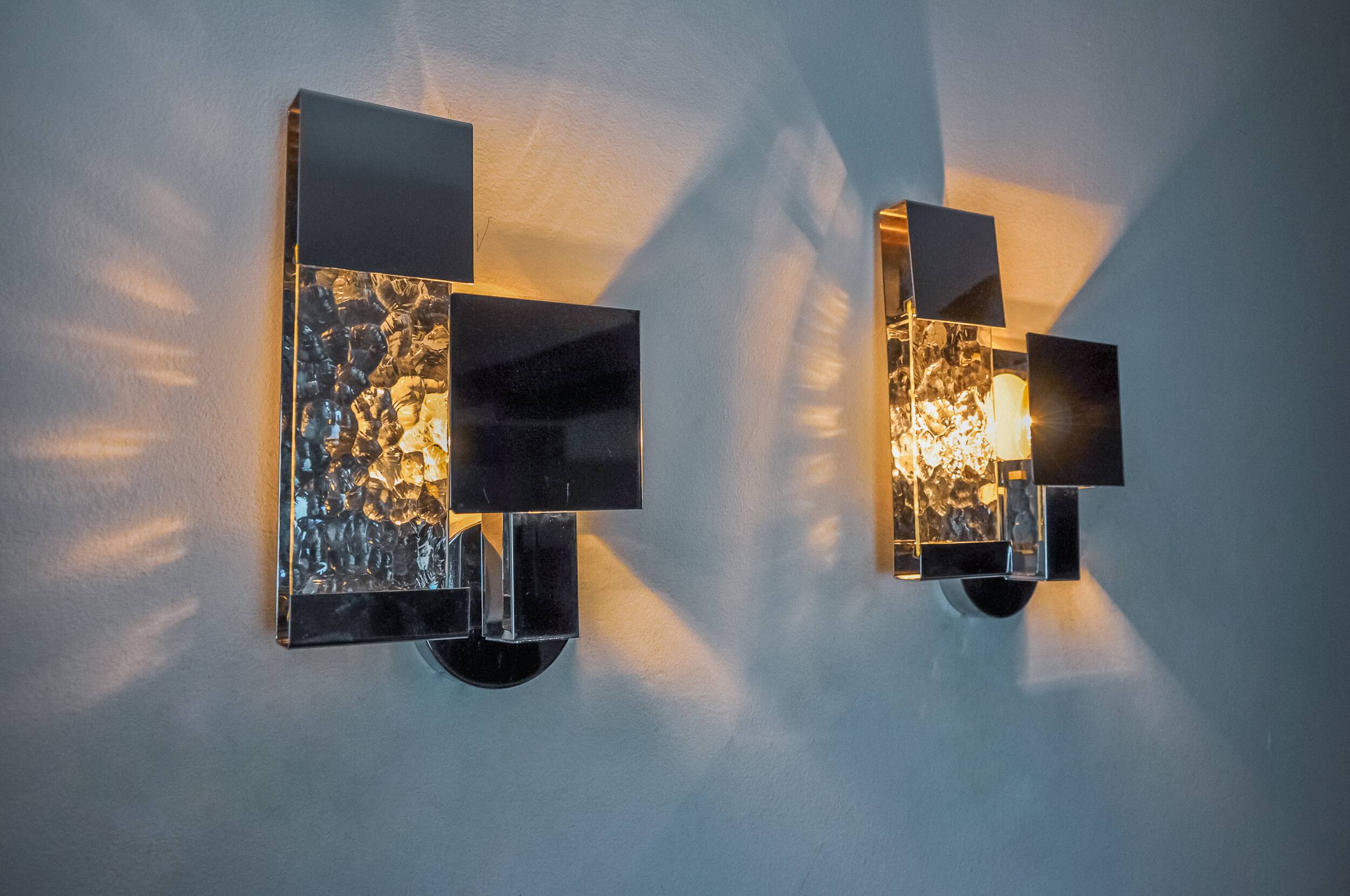 Pair of Space Age wall lights, Italy, 1970