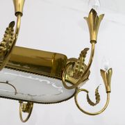 After Pietro Chiesa Italian Brass 12 Lights Candelier Fontana Arte