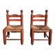 Pair of low armchairs by the fireplace. (Straw seat)