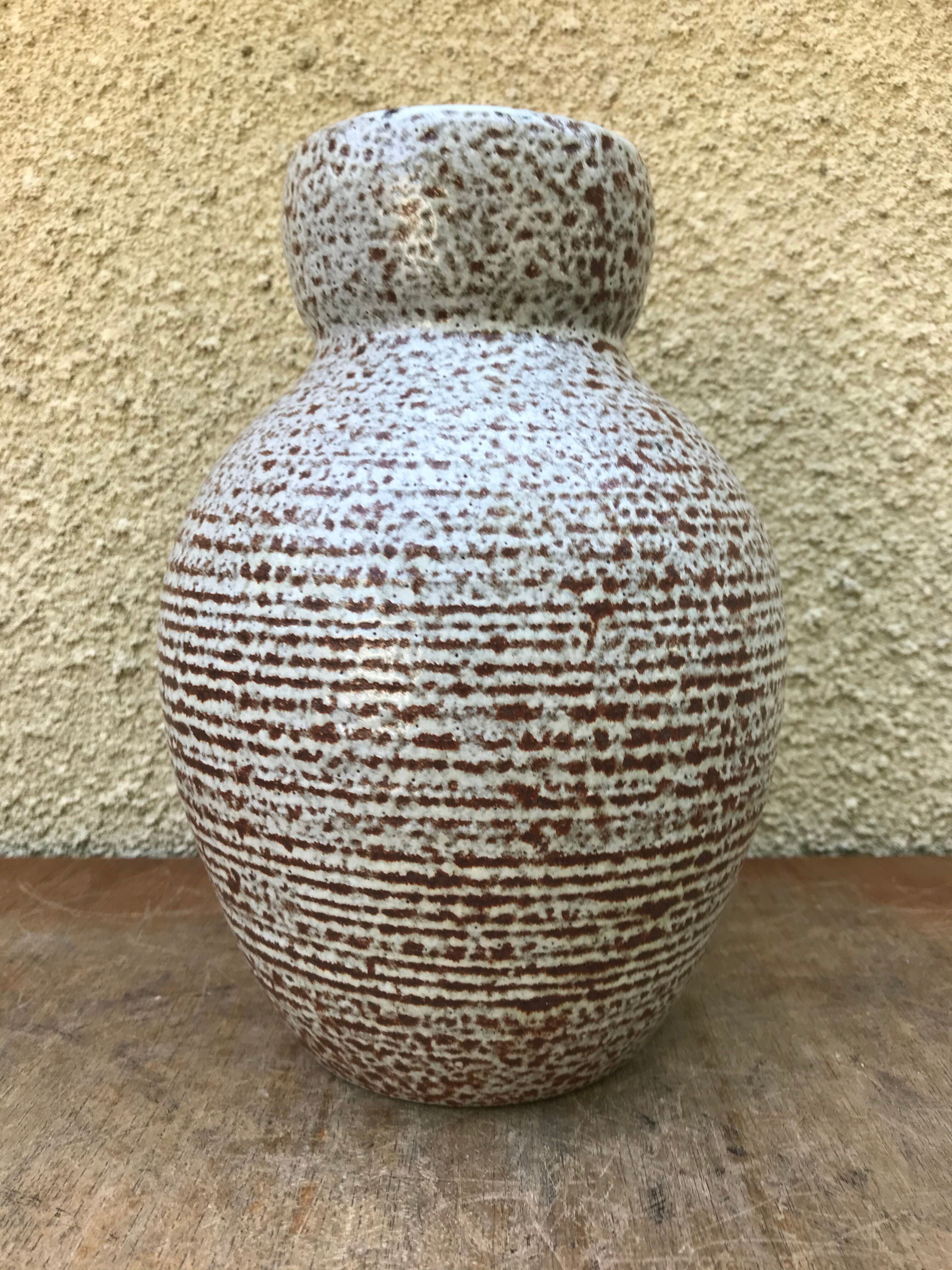 Old Ceramic Vase Brown Grey 70s Vintage