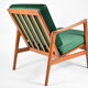 Scandinavian armchair "Stefan", restored, 60s, green bottle velvet