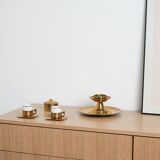 Brass candlestick with base, Italian design, 1960s, made in Italy