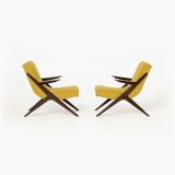 Pair of lounge chairs by ULUV reupholstered in Kvadrat Hallingdal, Czechoslovakia, 1960s