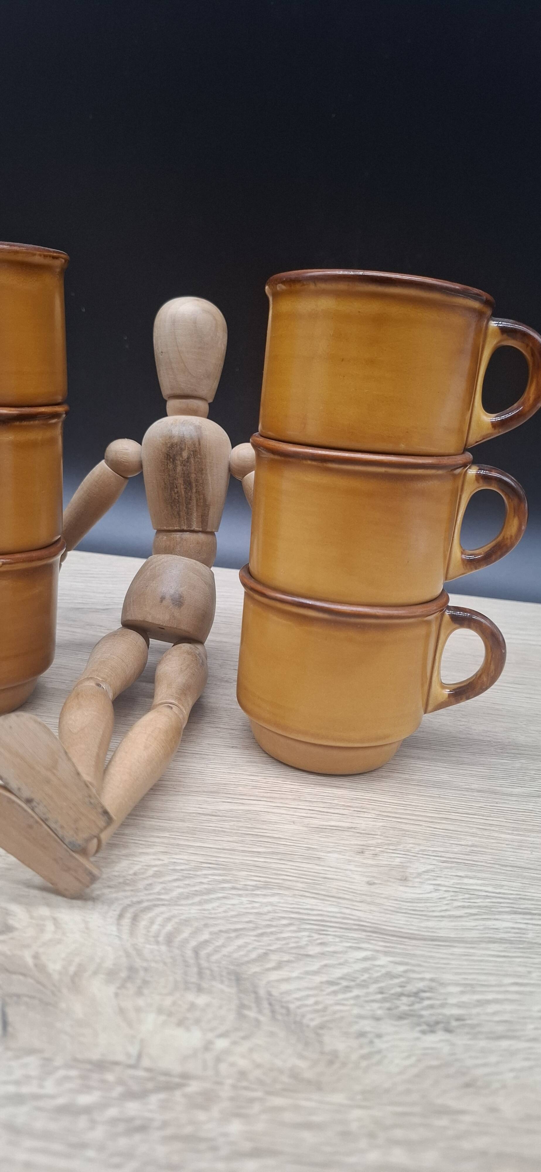 Set of 6 Saint Clément coffee cups, France