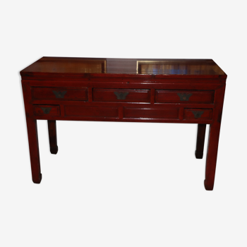 Console furniture storage 5 drawers China lacquered beef blood