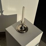 Small shiny silver-plated candlestick H11 D13