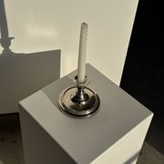 Small shiny silver-plated candlestick H11 D13