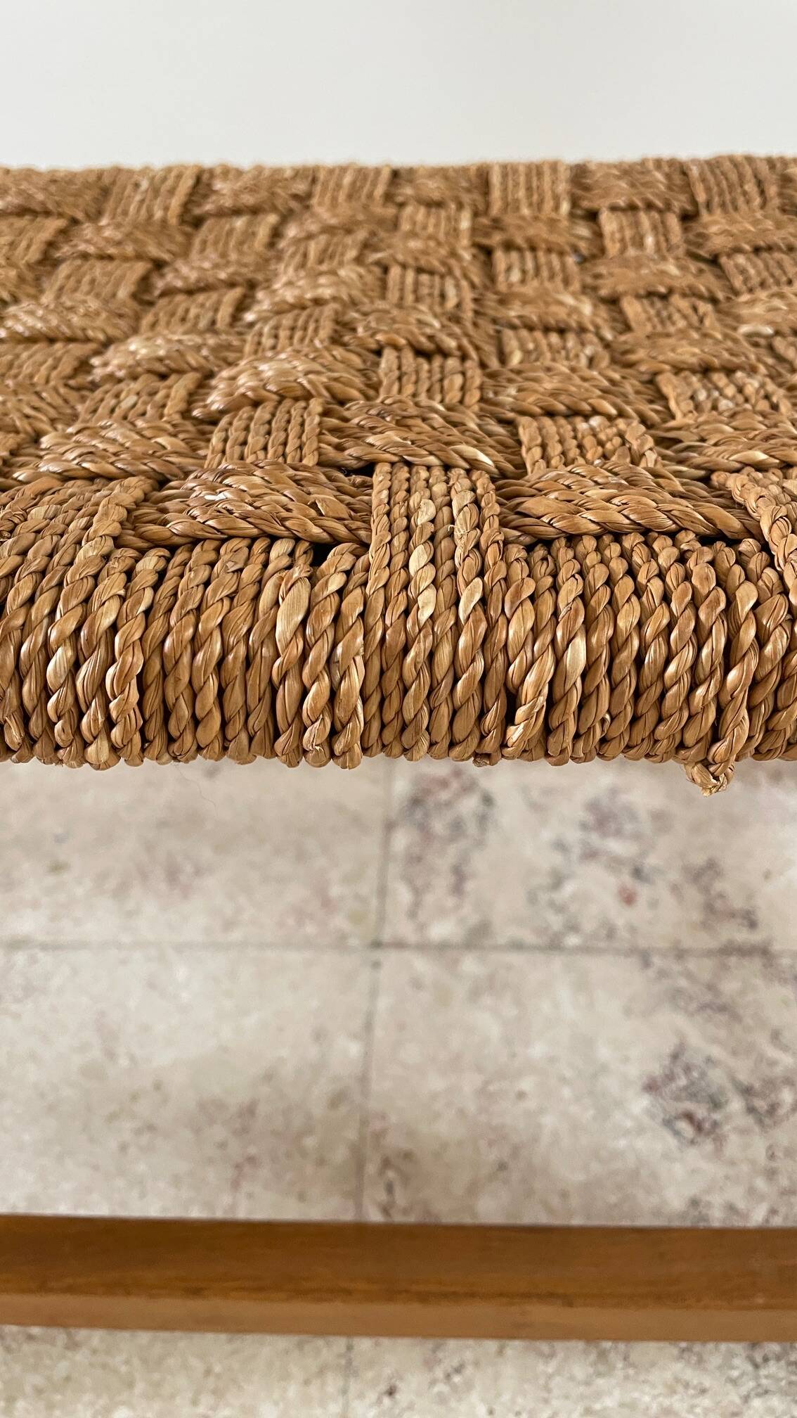Stool bench wood and rope vintage bohemian spirit