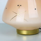 Midcentury glass & brass table lamp