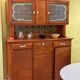 Buffet Double Corps Vintage Art Déco / Populaire en Bois Blond