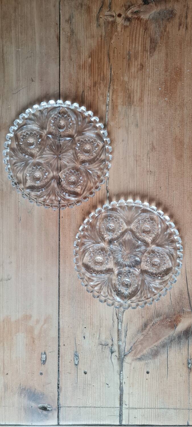 Pair of crystal bottle coasters