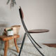 Old wooden chair and seated metal and round back