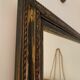 Miroir rectangle ancien lours bois sculpté peint patiné