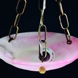 Charming pink Art Deco alabaster pendant, 1940s