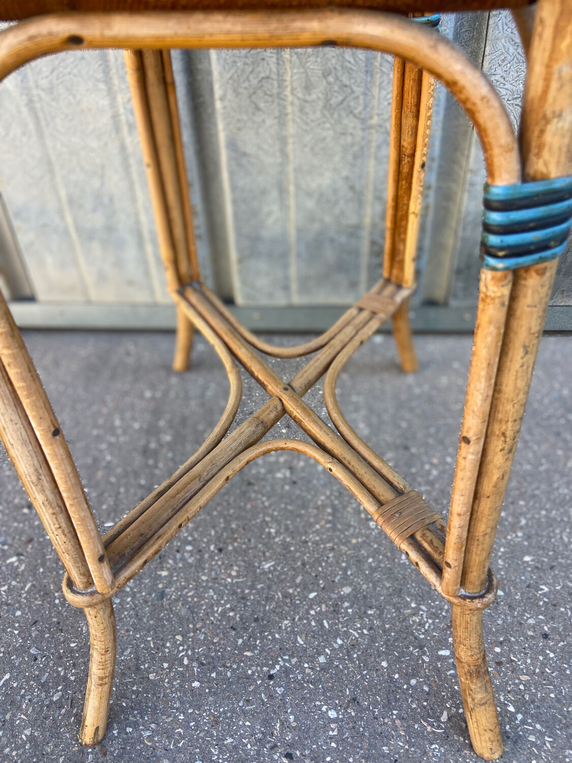 Vintage rattan storage unit