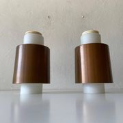 Opal Glass and Copper Plated Flush Mount Light by Staff, 1960s, Germany
