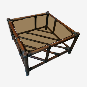 Rattan and wicker coffee table