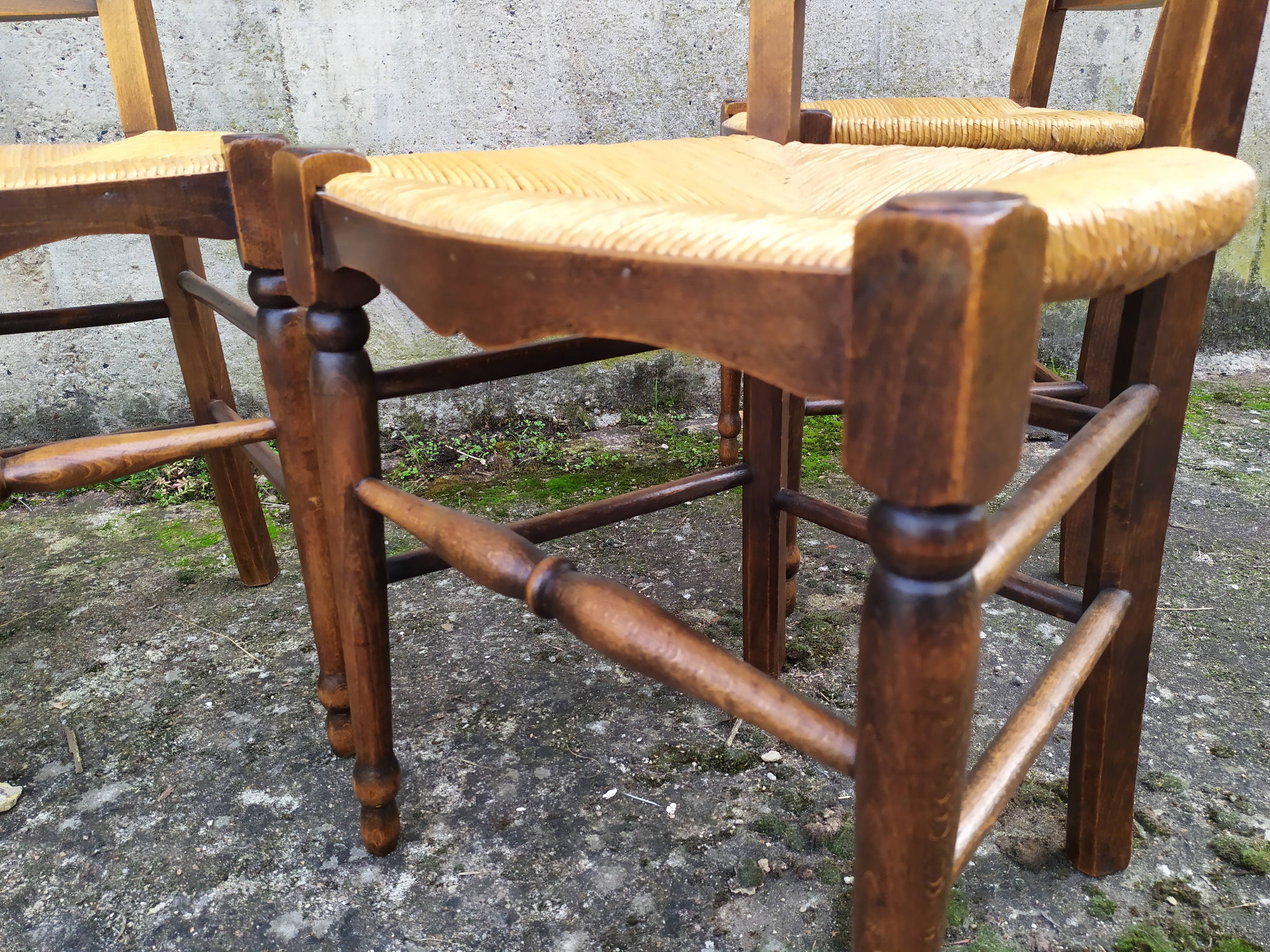 Chaises paillés rustique