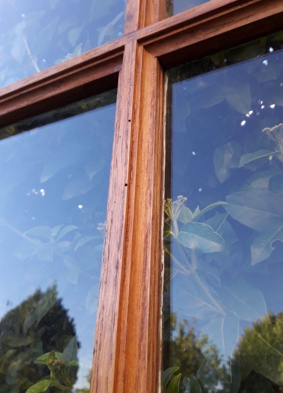 Glass window h141xl263 in oak 4 leaves