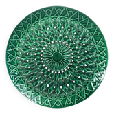 Coupe en céramique ajourée verte signée, 1950