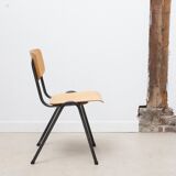 Vintage stackable chair eromes F4 beech anthracite