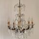Lustre Rococo 8 lights in glass and antique bronze crystal 5199