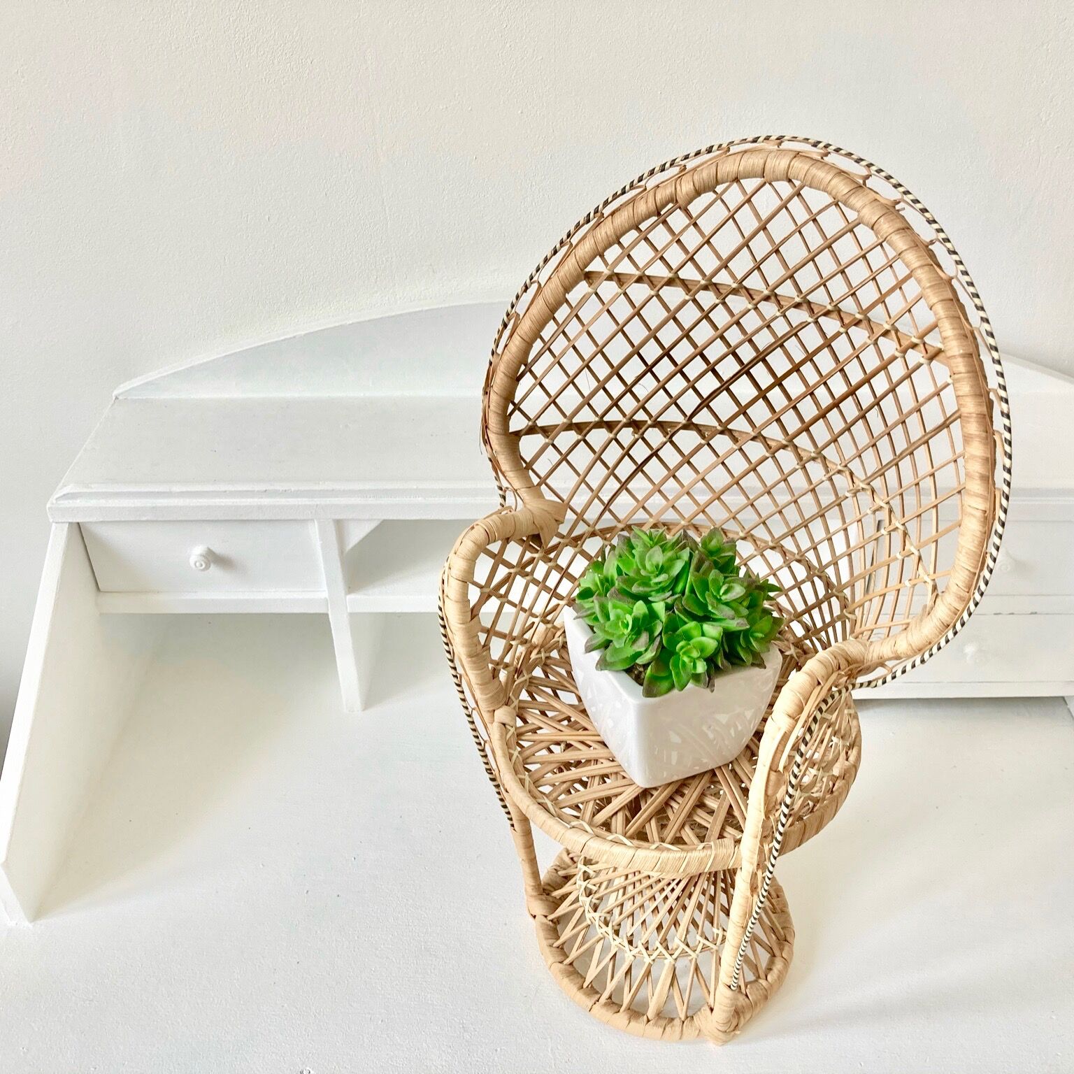 Rattan doll armchair Emmanuelle style