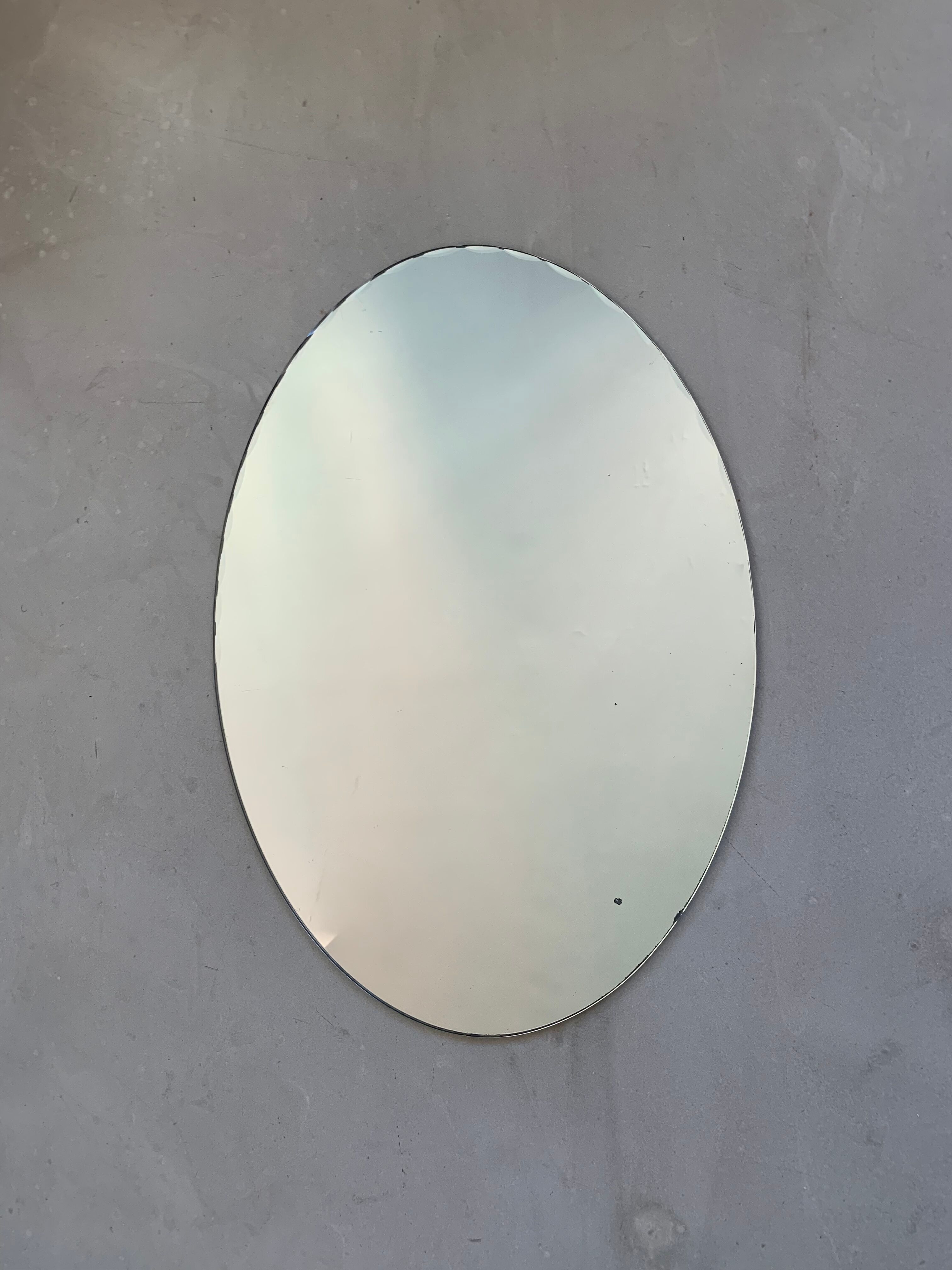 Miroir oval biseauté vintage 44x60cm