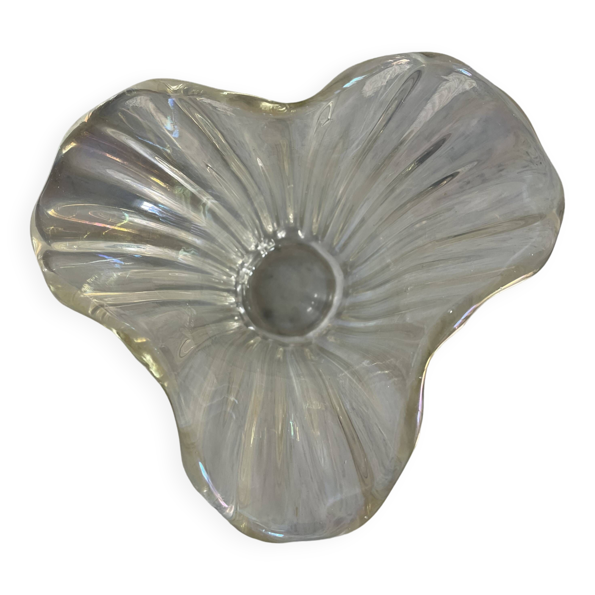 Vase verre aspect irisé