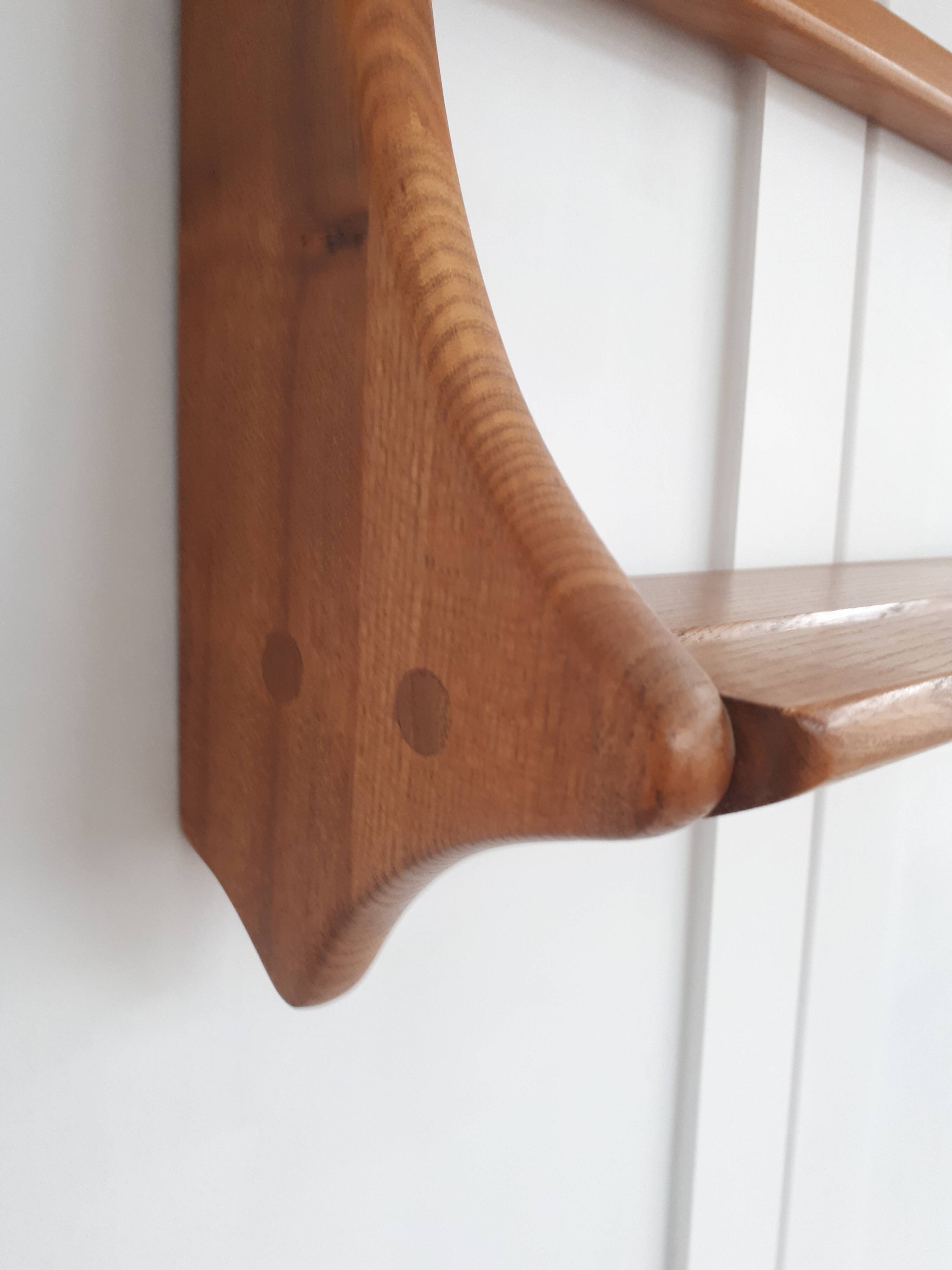 Vintage wall shelf in solid elm by Lucian Ercolani C1960 Ercol