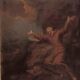 Old oil painting on canvas depicting Saint Francis in ecstasy
