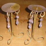 Set of 4 table candle holders with grapevines