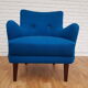 Danish designed armchair, wool, beech, completely renovated