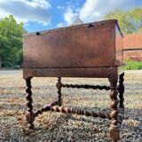 Wedding Chest and its Twisted Base in Oak 17th Century