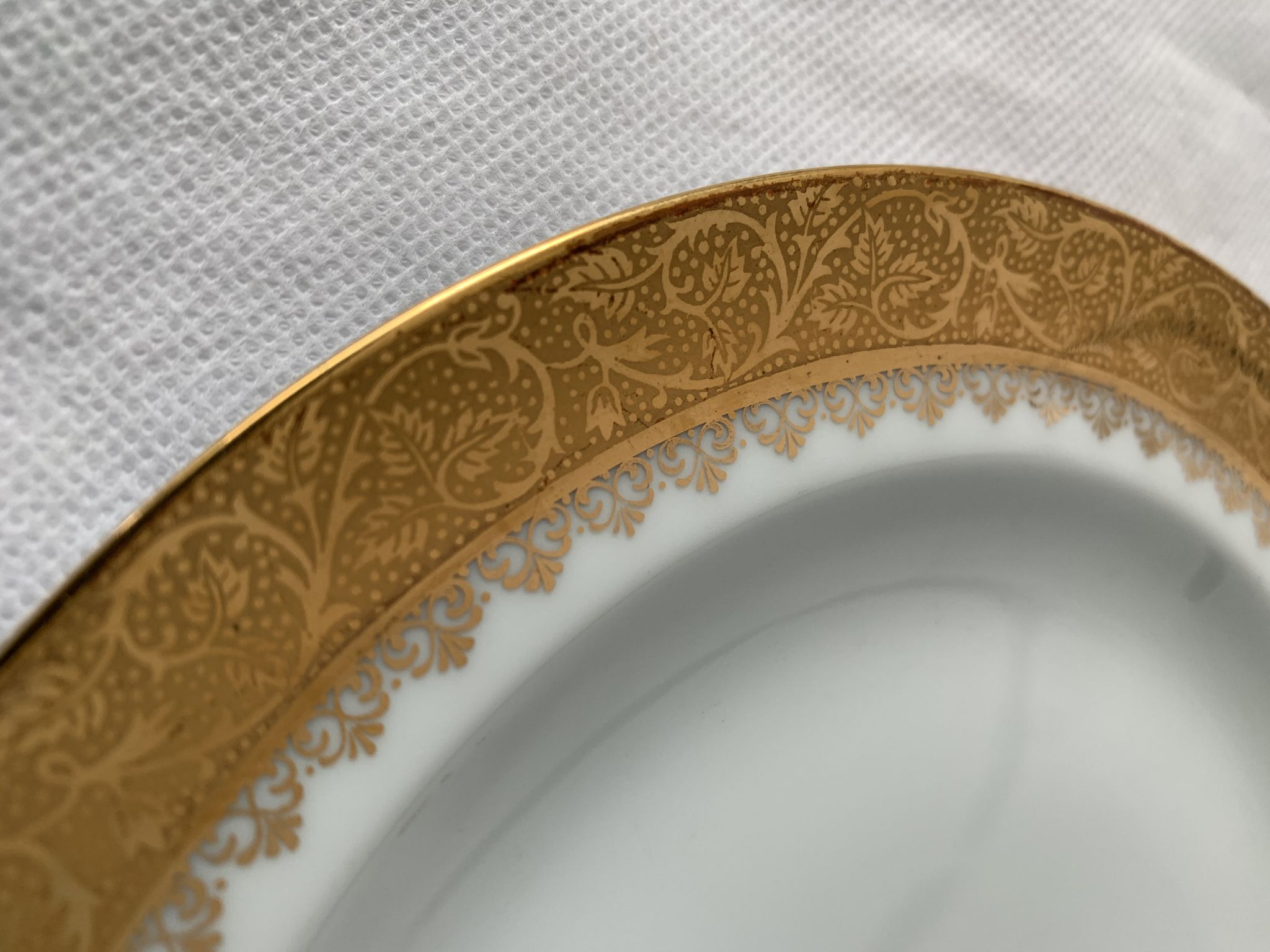 Cake service 6 dessert plates and 2 dishes Georges Boyer porcelain Limoges 1950
