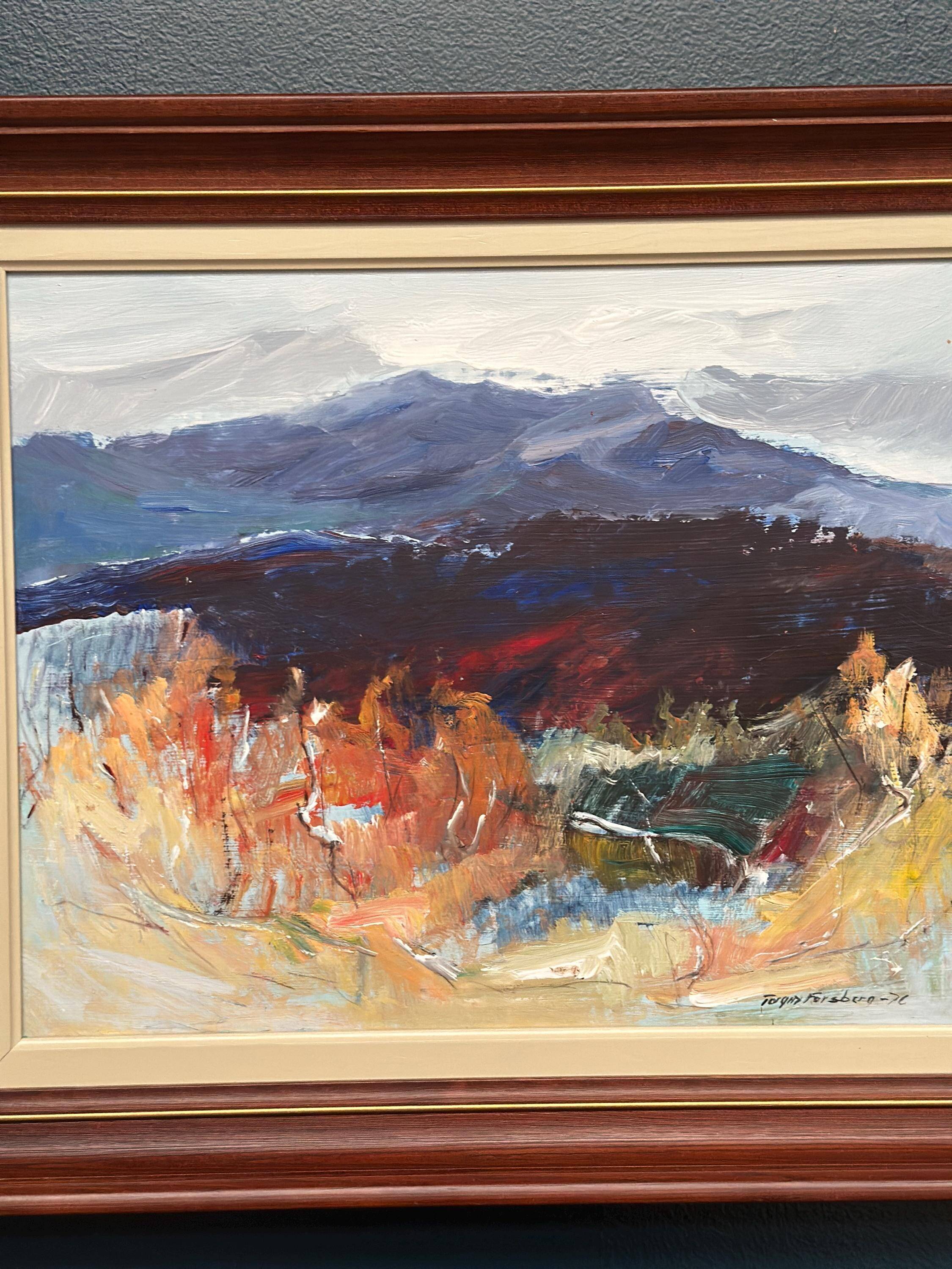 Original Swedish Oil on Panel – “Autumn Landscape” by Torgny Forsberg