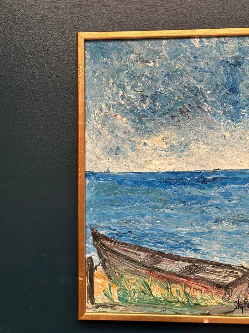 Original Oil on Swedish Panel - "Red Oak at Råå" by Stig Allan - Signed - Dated 1983 - Framed - 53 × 38 cm (20.9" × 15")