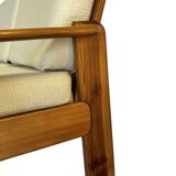 Canapé vintage deux places en pin des années 70 au design minimaliste