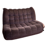 Canapé chauffeuse velours vintage